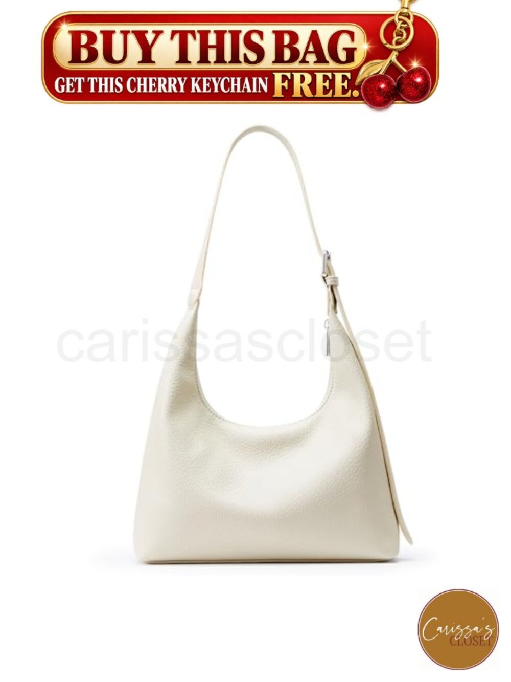 ✨ KALIDI Crescent Tote Bag Vegan Leather Adjustable Strap Zipper Hobo